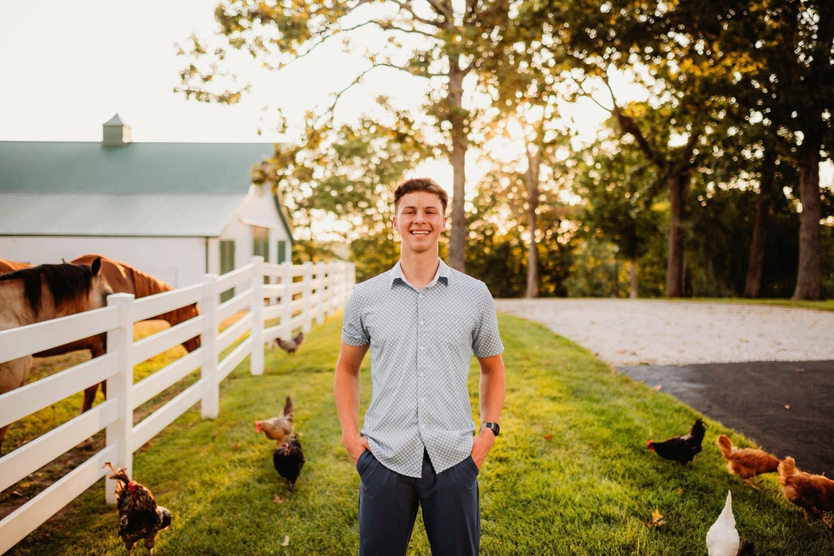Jonah, founder of TruVerde, on a local Utah farm